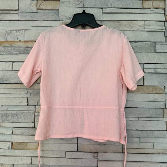 Pink Embroidered Cotton Short Cropped Blouse Top, NWOT, Size M - Picture 8 of 13